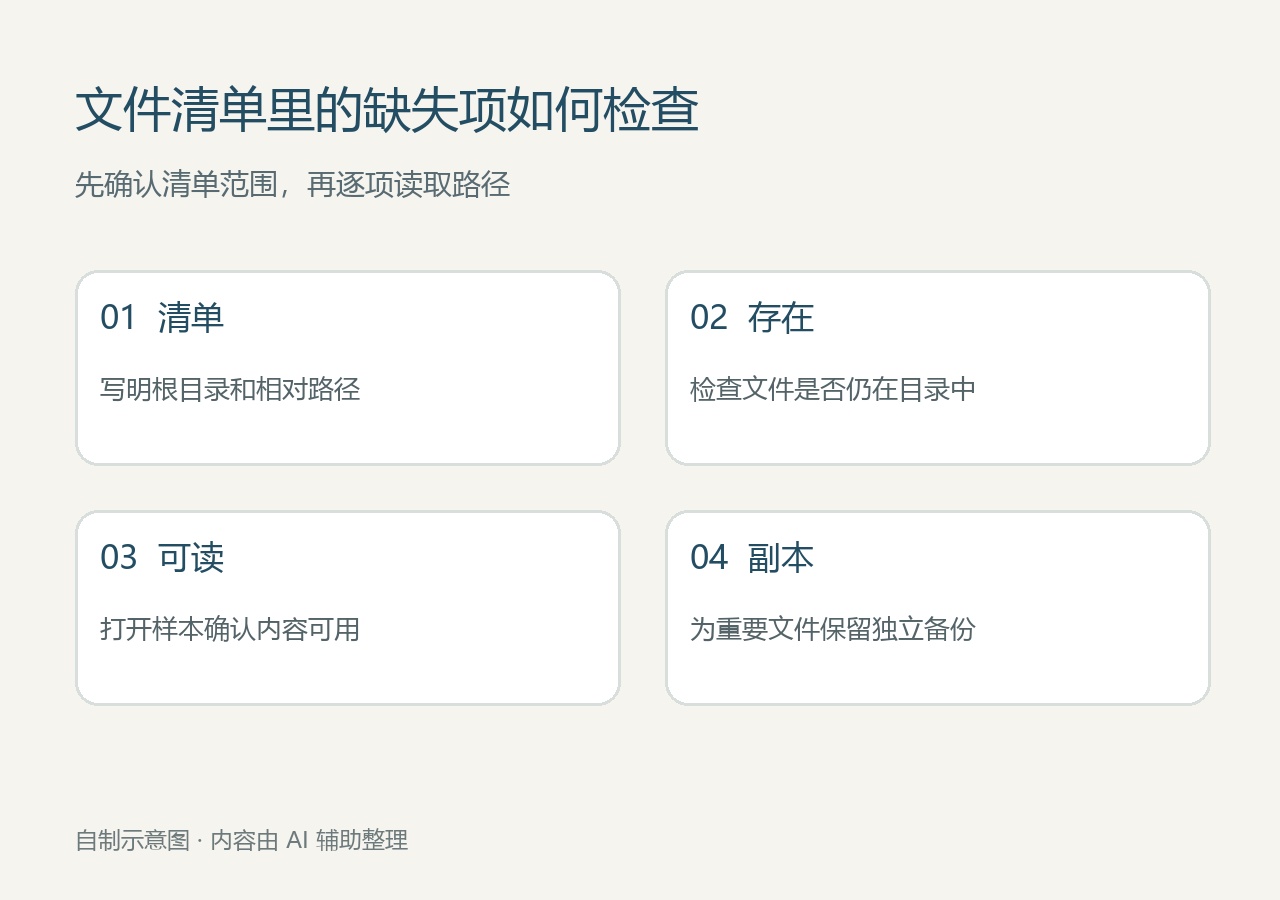 文件清单检查示意